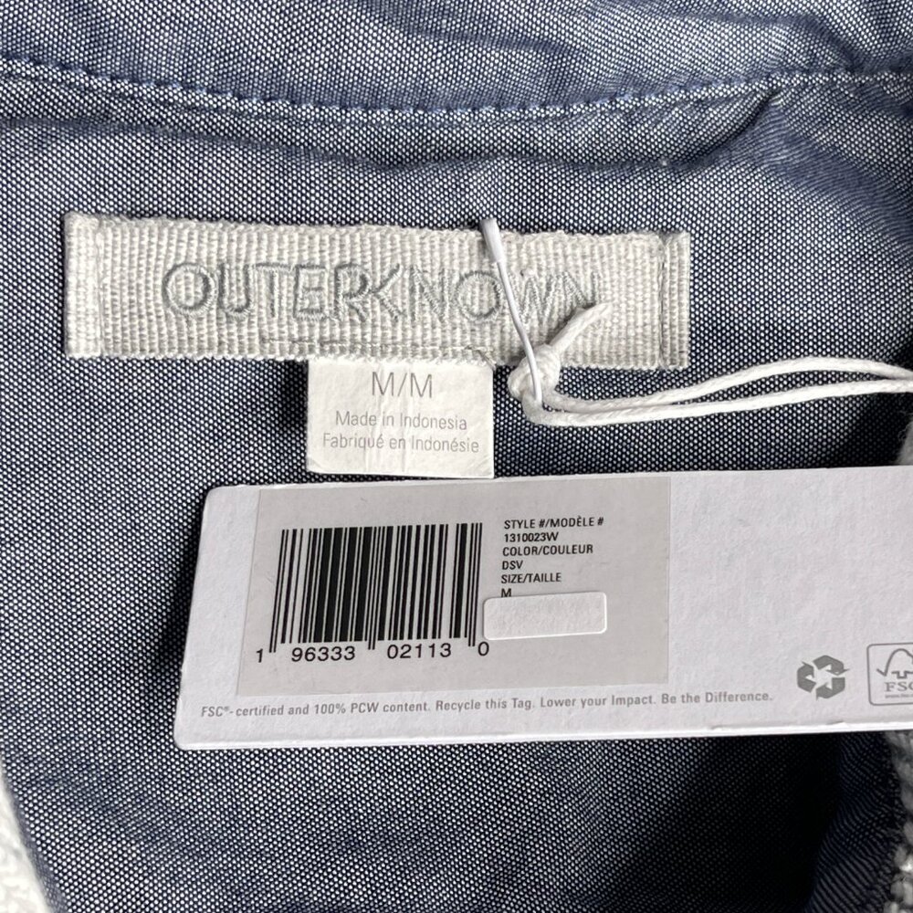 New Outerknown Blanket Shirt Blue White Heavy Organic Cotton Flannel Multi Sizes - Picture 10 of 16